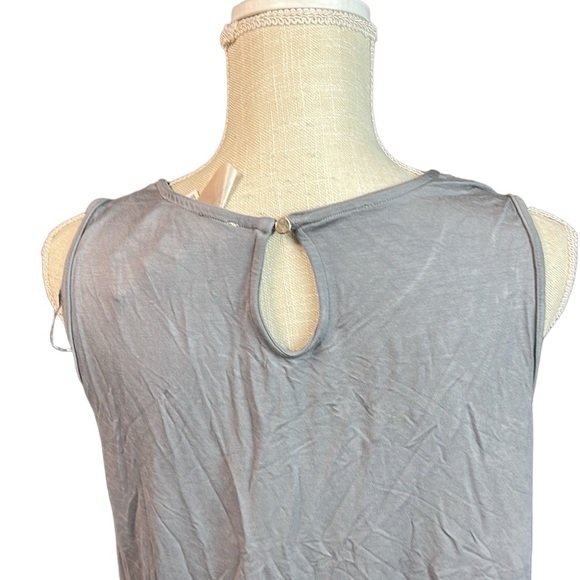 NWT Philosophy Dane Lewis Sleeveless Scoop Tank Blouse Gray Crochet Womens L - Picture 5 of 11